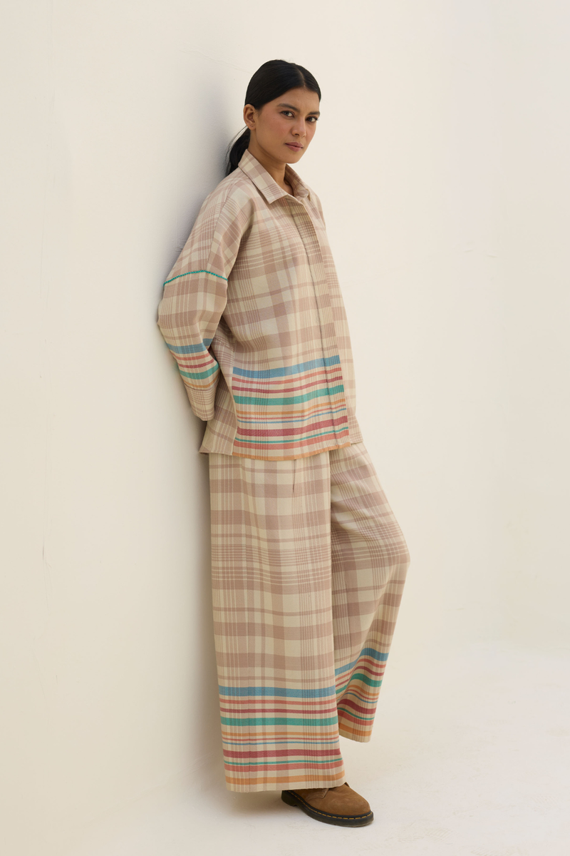 Noelle Merino Wool Co-ord Set - Beige by Manan in beige color for women Worldwide