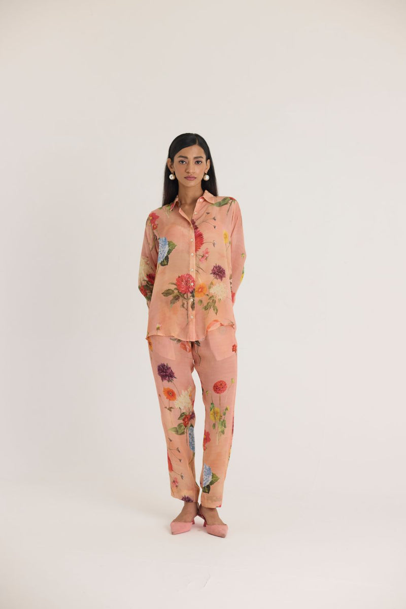 BUTTERCUP CO-ORD SET by Yam in peach color for women Worldwide
