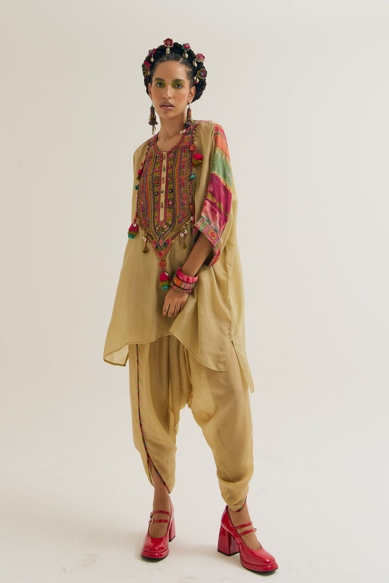 Zinnia Set habutai silk co-ord set by Capisvirleo in yellow for women Worldwide