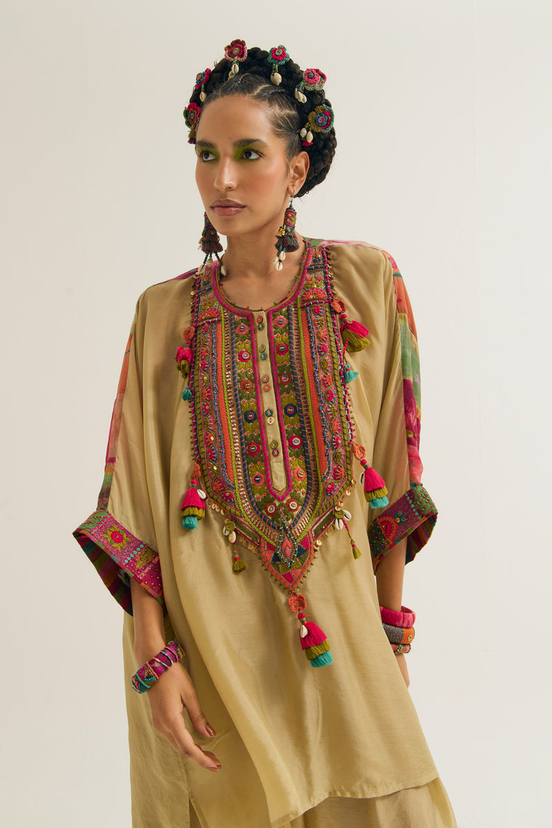 Zinnia Set habutai silk co-ord set by Capisvirleo in yellow for women Worldwide
