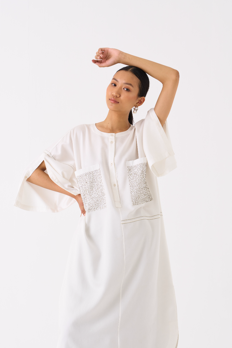 PATCH POCKET TUNIC CO-ORD
(SET OF 2)-IVORY & SAGE