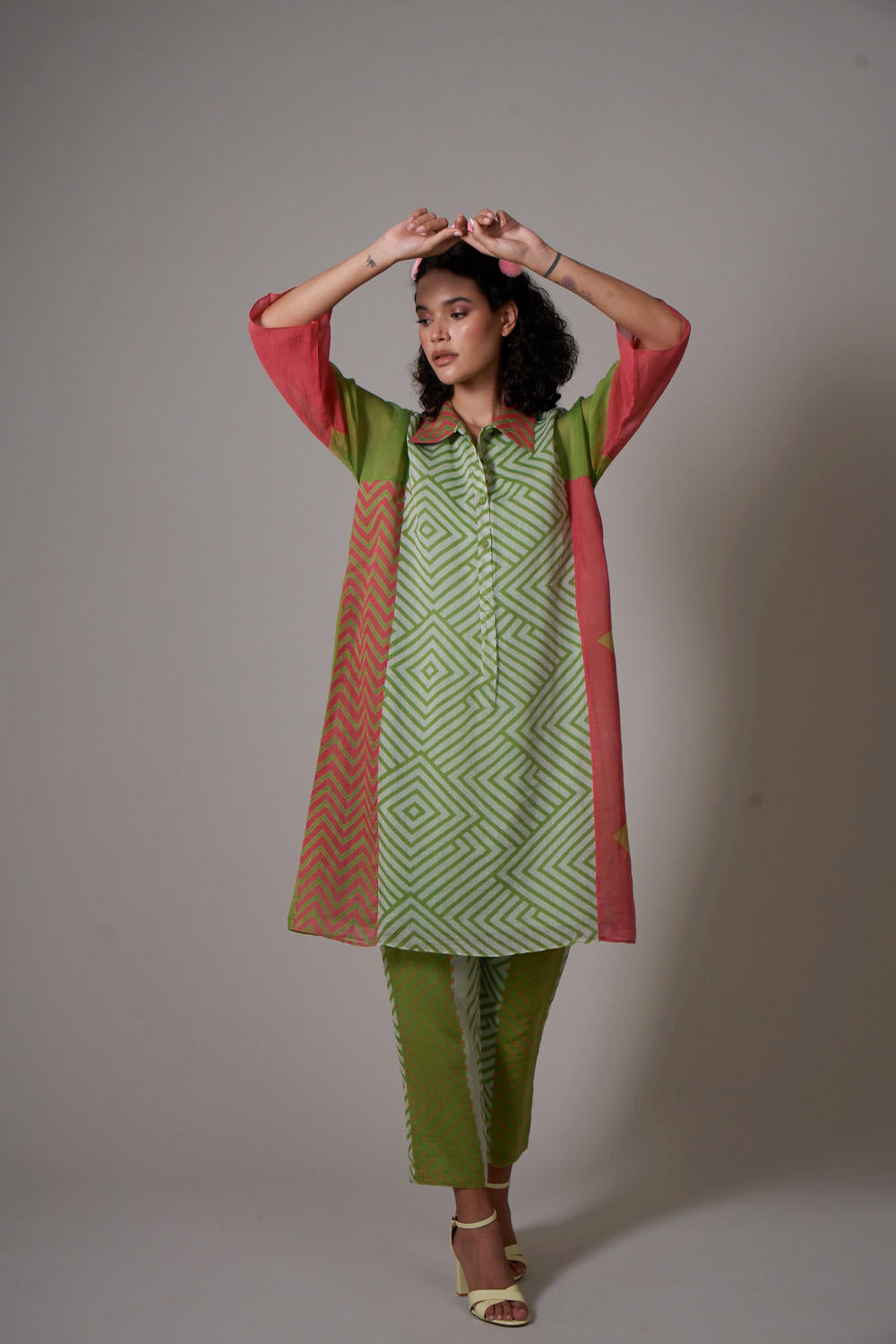 Keshi mul cotton silk kurta set