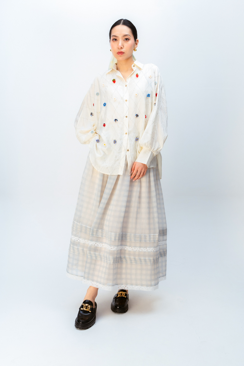 DREAMCORE SHIRT silk top/shirt by Ode to Odd in off white for women Worldwide