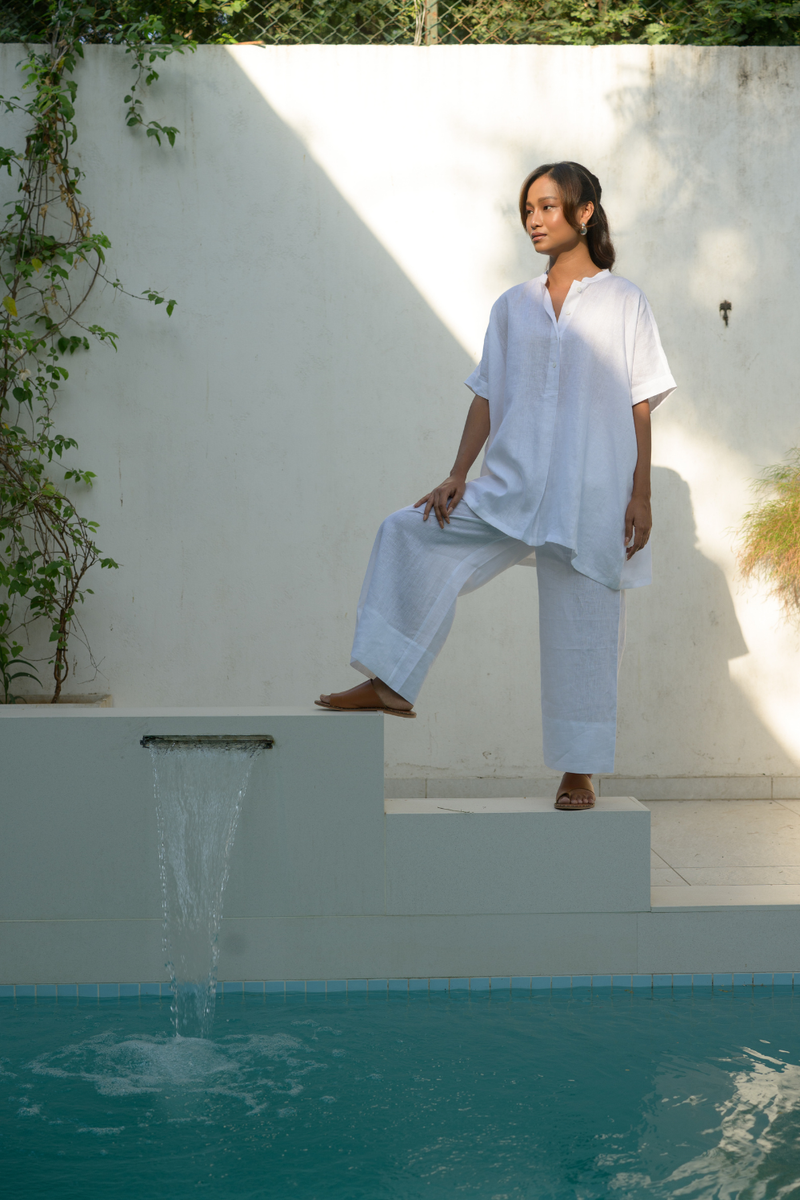 Zanzibar Line Top linen top/shirt by Zanzibar Living in ivory for women Worldwide