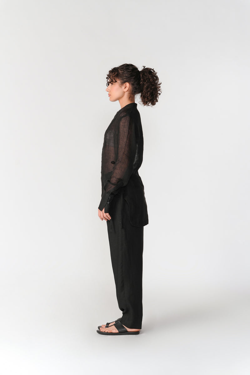 Single Pleat Barrel Pants pant/trouser by Turn Black in black for women Worldwide