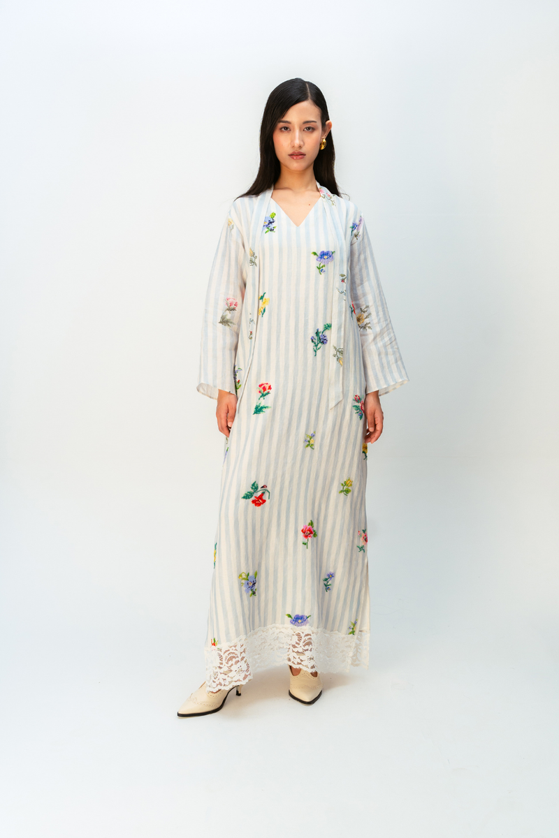 SWEETHEART DRESS linen dress by Ode to Odd in blue for women Worldwide