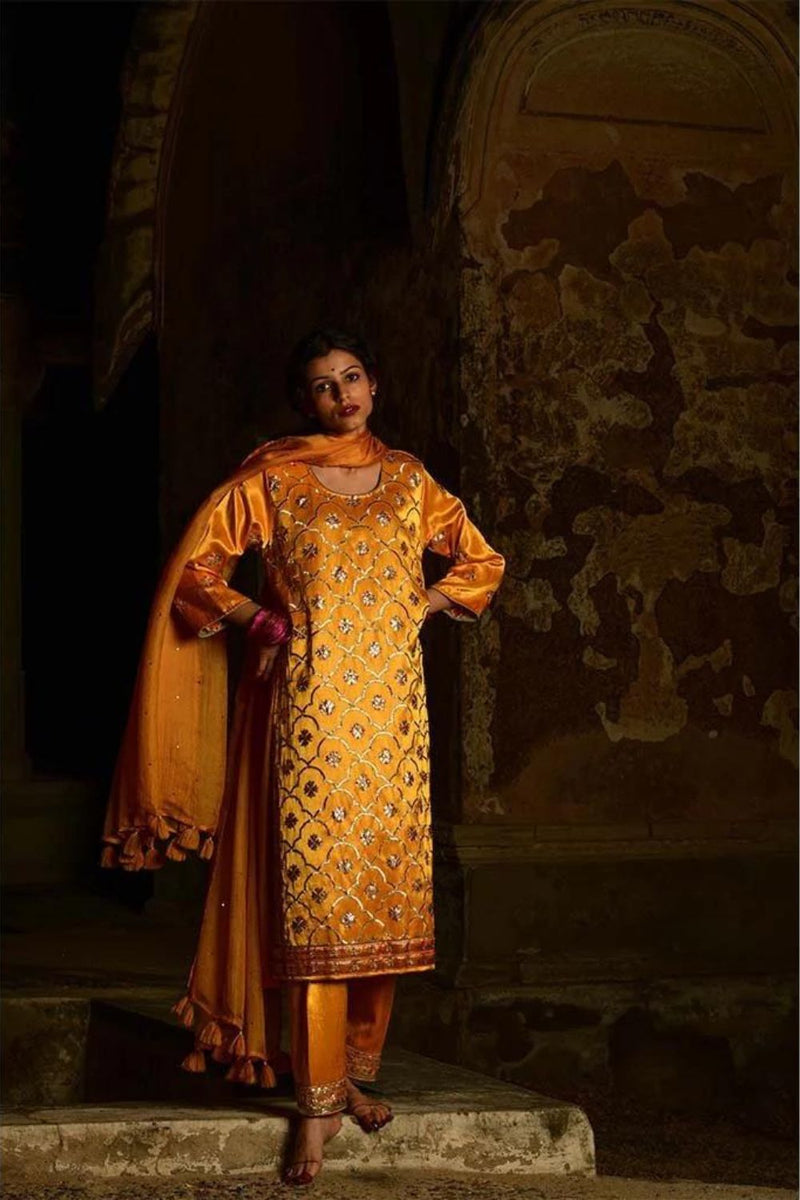 Sonaa Kurta Set by Tokree in yellow color for women Worldwide