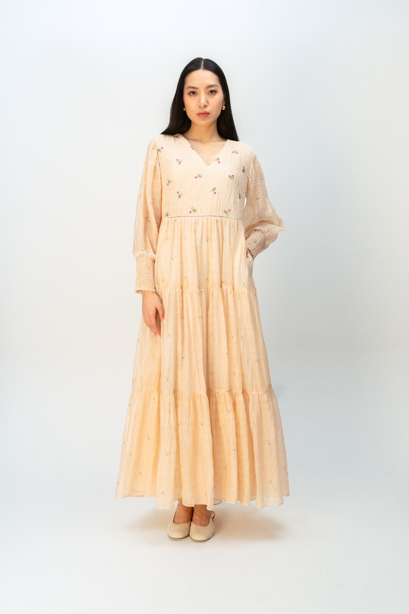 CHERRY CHECKS DRESS mul dress by Ode to Odd in blush pink for women Worldwide