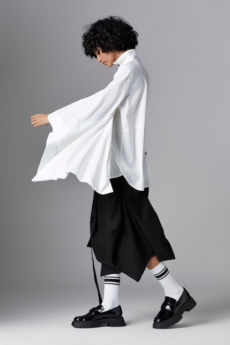 STELLA SHIRT cotton Tops and Shirts by Chola in white color for women Worldwide