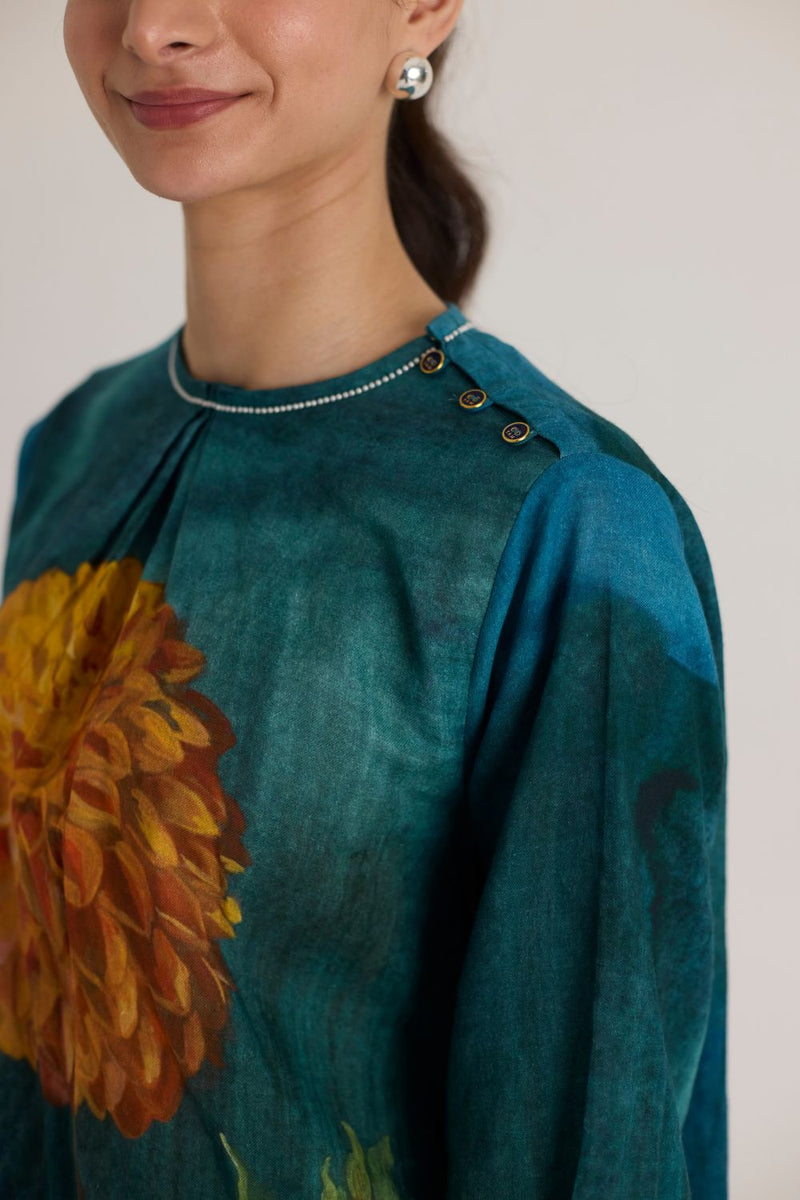DILLY DALLY TWILL KURTA SET mul by Yam in multi color for women Worldwide