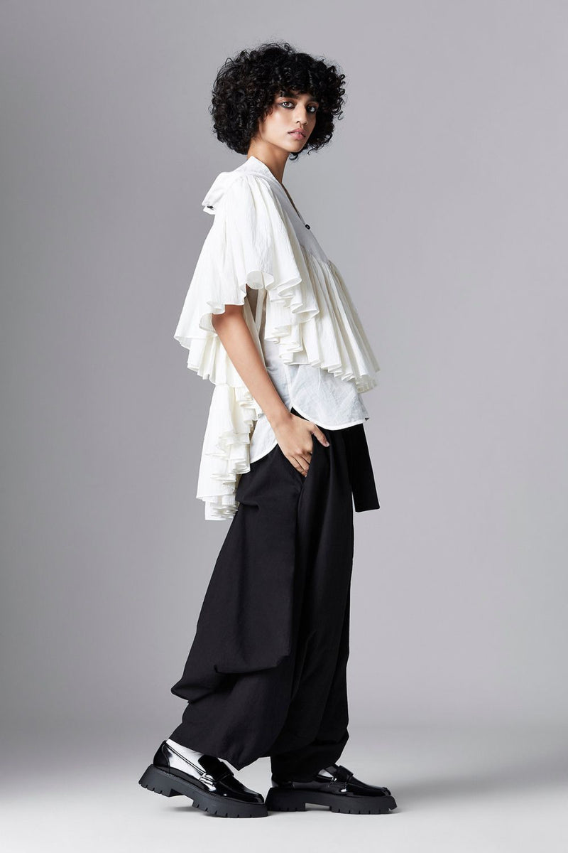 CRESCENT SHIRT cotton Tops and Shirts by Chola in white color for women Worldwide