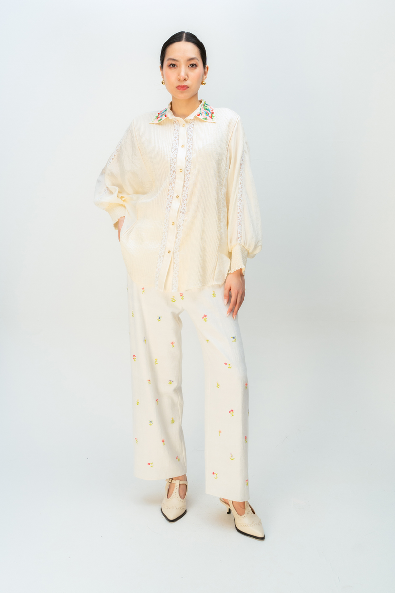 DREAM HOUR SHIRT silk top/shirt by Ode to Odd in off white for women Worldwide