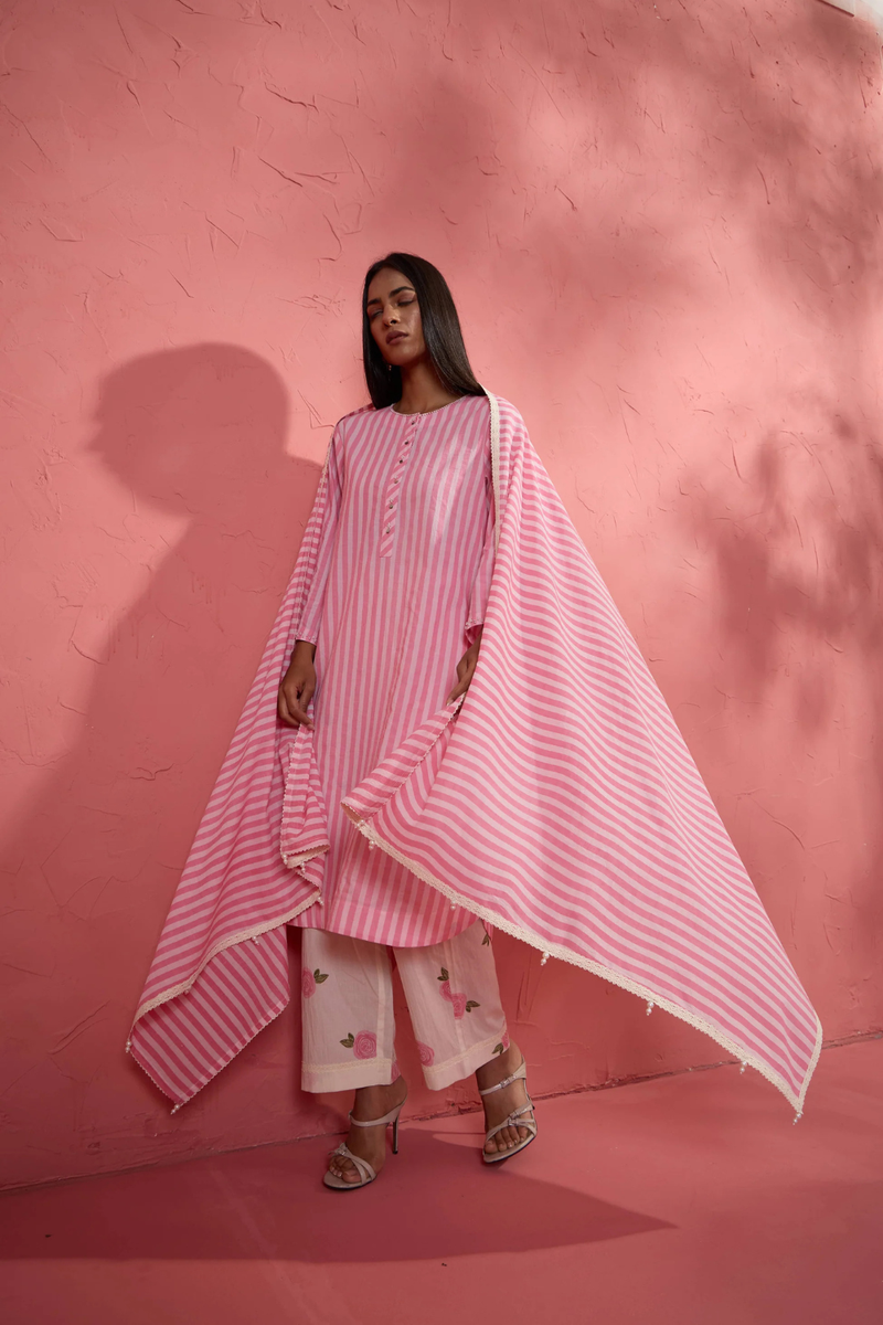 Stripe Dupatta cotton cambric dupatta by AAVIDI for women Worldwide