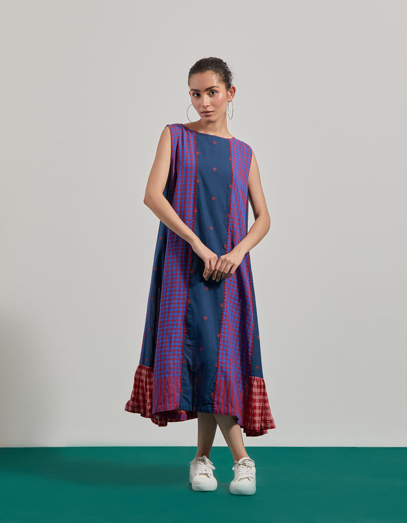 Elysian True Blue Dress gamcha dress by 145 East in blue, purple for women Worldwide
