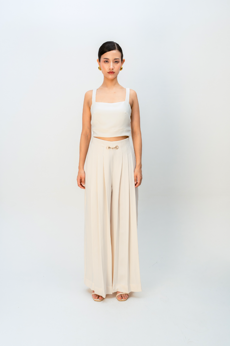 DAYLIGHT EASE TROUSER crepe pant/trouser by Ode to Odd in off white for women Worldwide