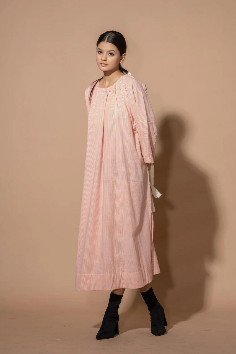 Cayenne Dress handwoven cotton dresses by Stoique in red,  natural for women Worldwide