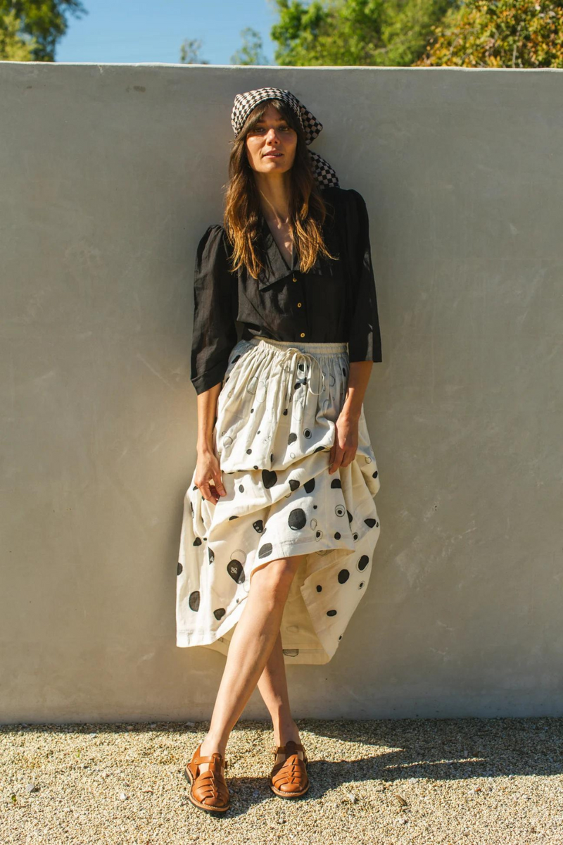 Crow Artisan Skirt — Black White