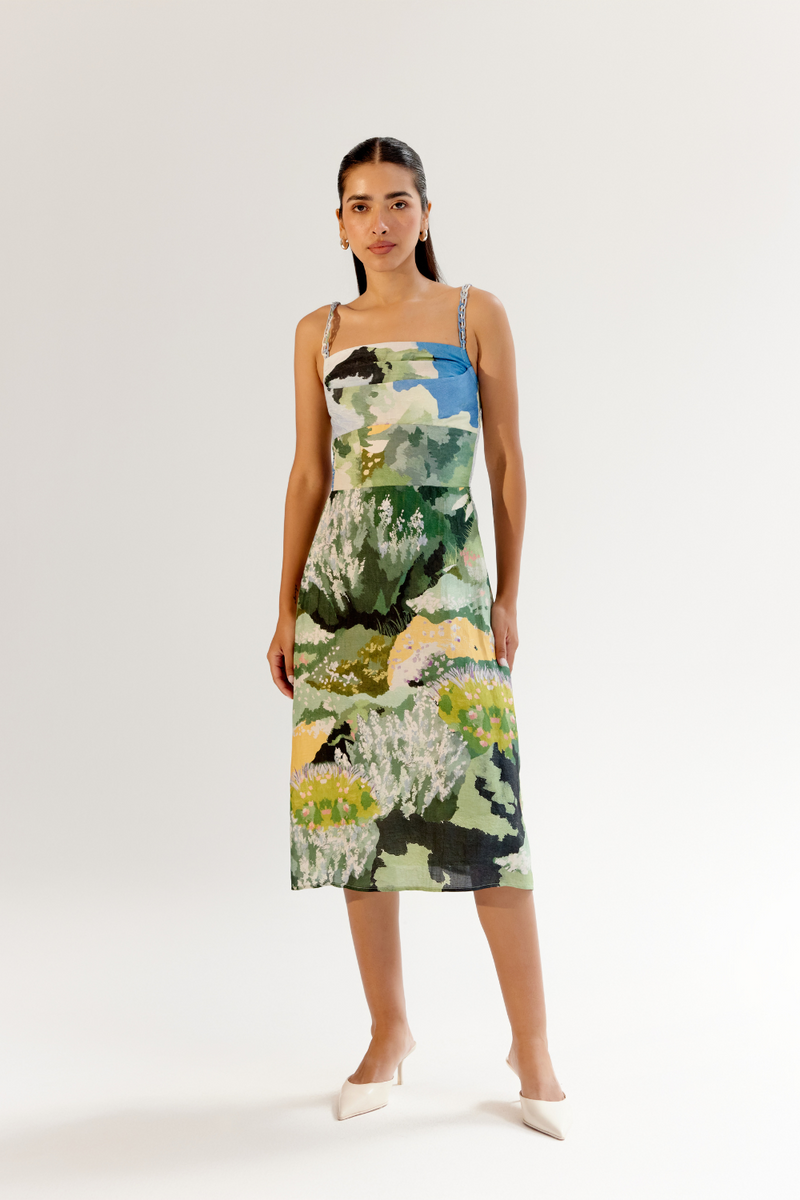 Valentina Midi - Forest linen by NOIB for women Worldwide