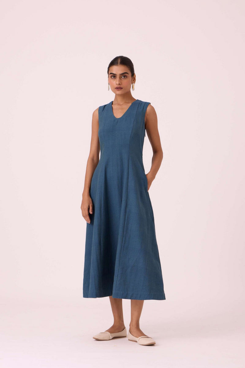 Emy Blue Handwoven Dress cotton by The Summer House in pink color for women Worldwide