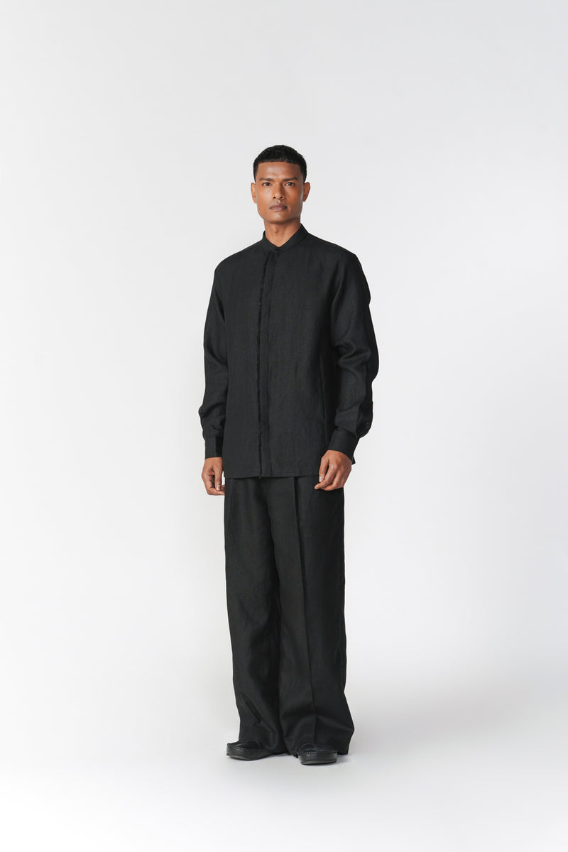Frayed Detail Shirt top/shirt by Turn Black in black for men Worldwide
