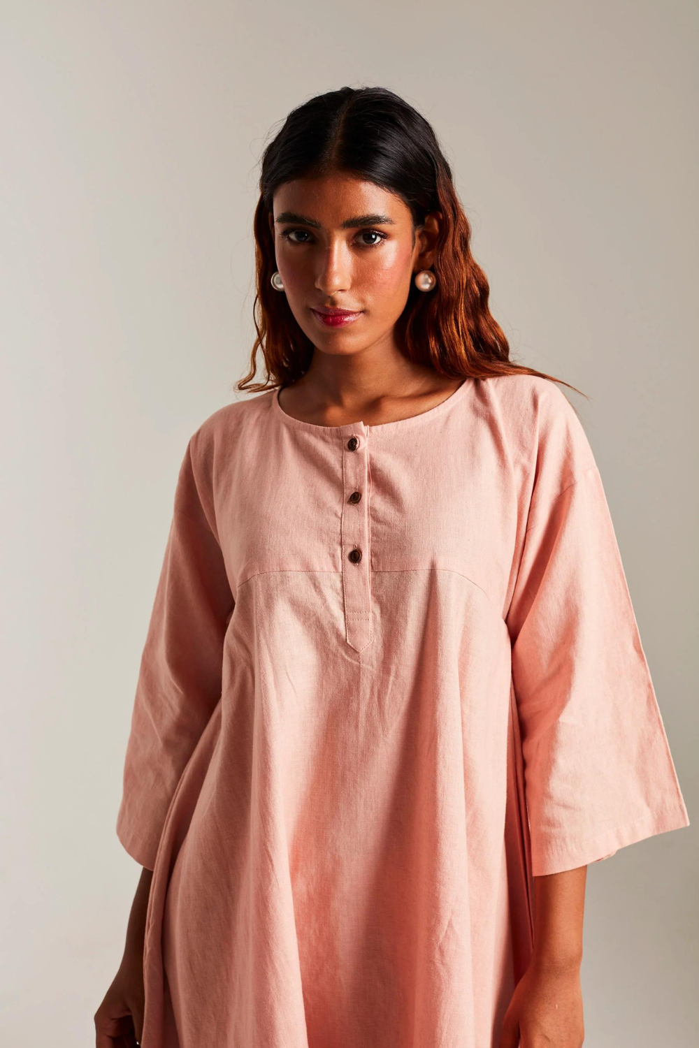 Rose Co-Linen High Low Kurta