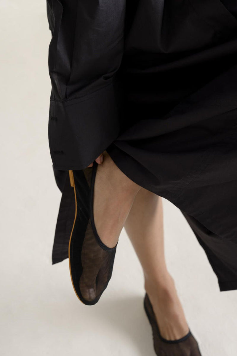 TULLE BALLET FLATS silk by Ituvana in black color for women Worldwide
