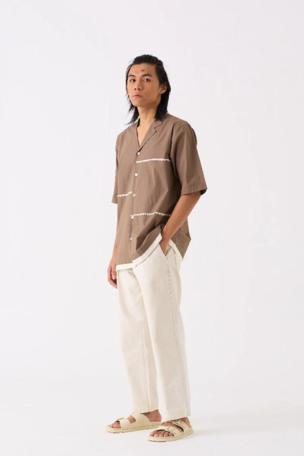 TRIANGLE EMBROIDERED SHIRT - CEDAR