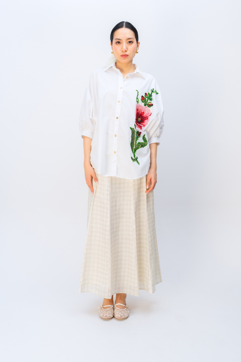 PEONY DREAM SHIRT poplin top/shirt by Ode to Odd in off white for women Worldwide