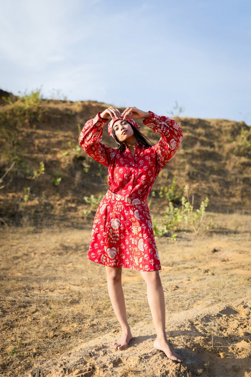 Strawberry Sangria cotton by Marche in red color for women Worldwide