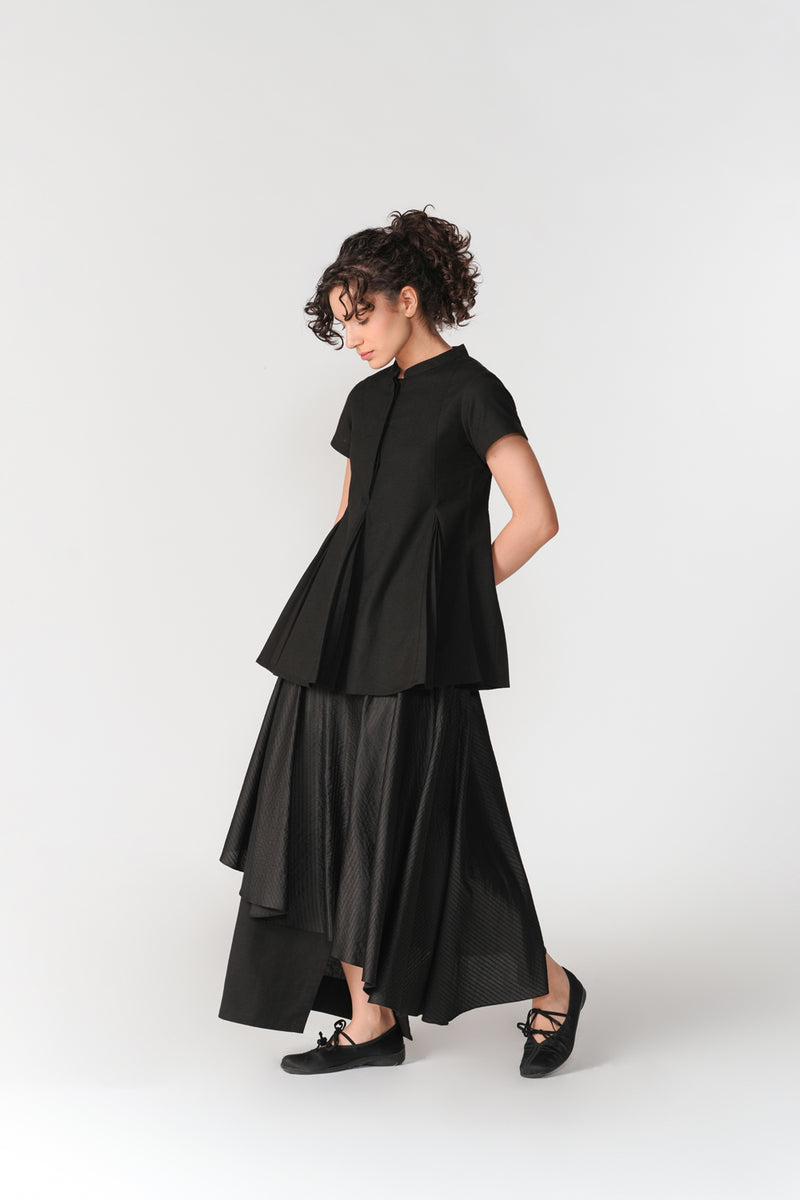 Asymmetric Flared Skirt skirt by Turn Black in black for women Worldwide