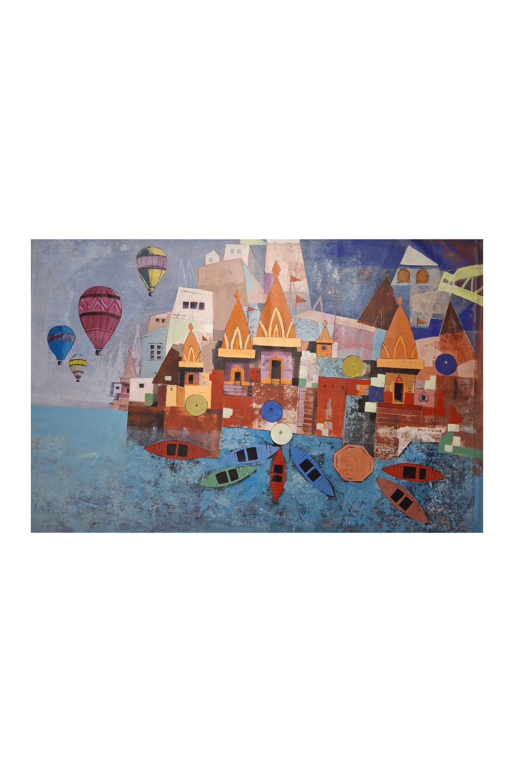 Air balloon Varanasi-72 x 48 inches