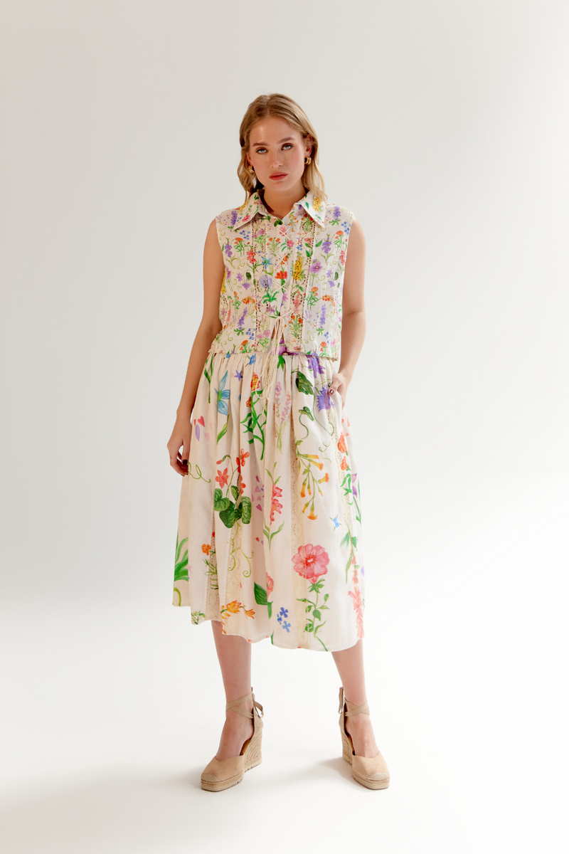 Freya Shirt - Flora linen by NOIB for women Worldwide