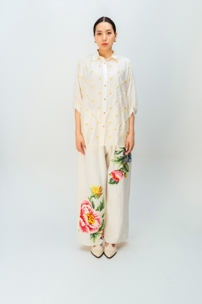 FIRST LIGHT SHIRT silk top/shirt by Ode to Odd in off white for women Worldwide