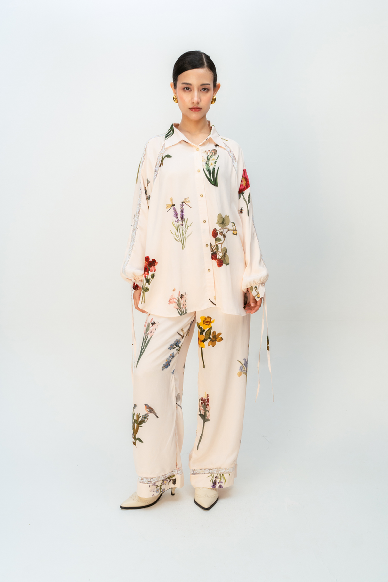 GENTLE GRACE CO-ORD SET crepe co-ord set by Ode to Odd in blush pink for women Worldwide