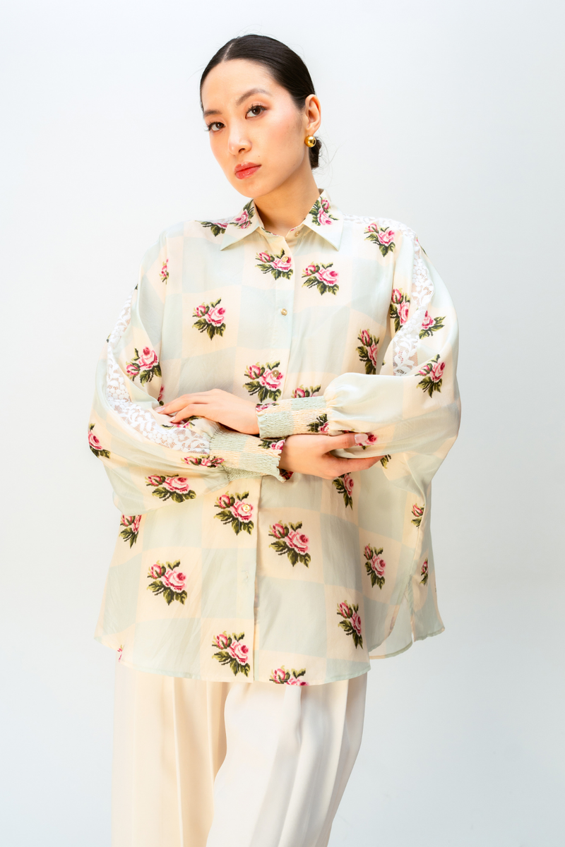 MORNING SONG SHIRT silk top/shirt by Ode to Odd in green for women Worldwide