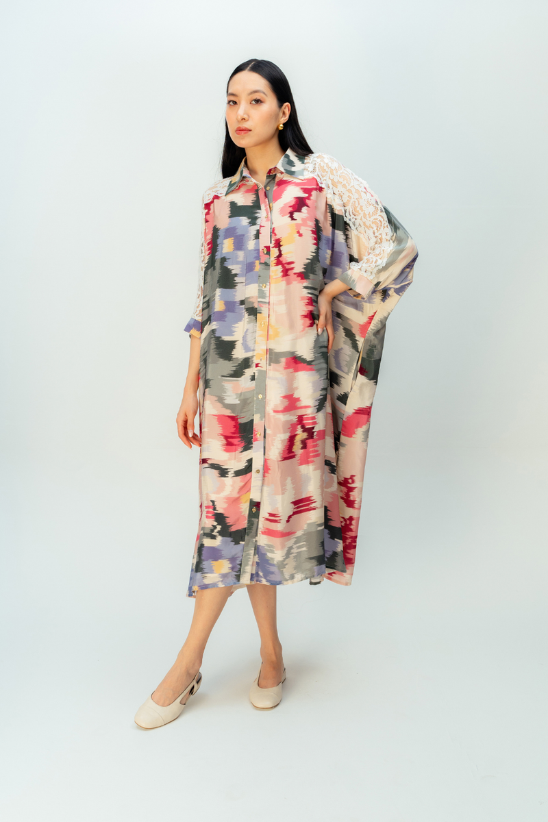 GOLDEN FOREST DRESS crepe dress by Ode to Odd in multi for women Worldwide