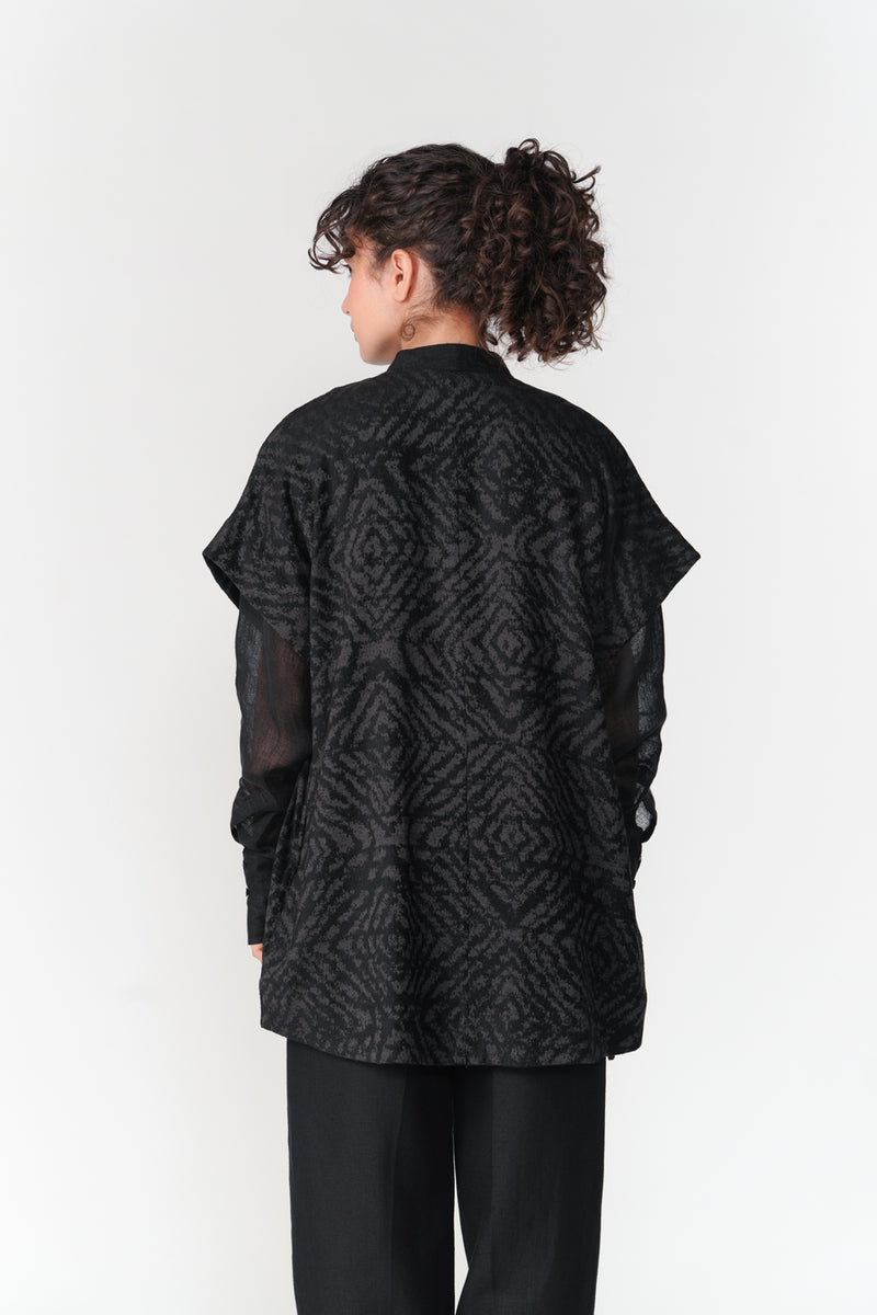 Short Drop Shoulder Overlay jacket/overlay by Turn Black in black for women Worldwide