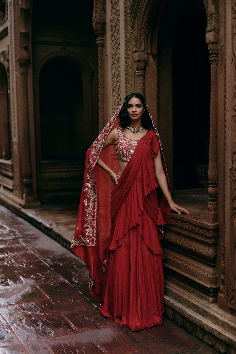 PH-2476 Saree Blouse Belt Set by Paulmi & Harsh for women Worldwide