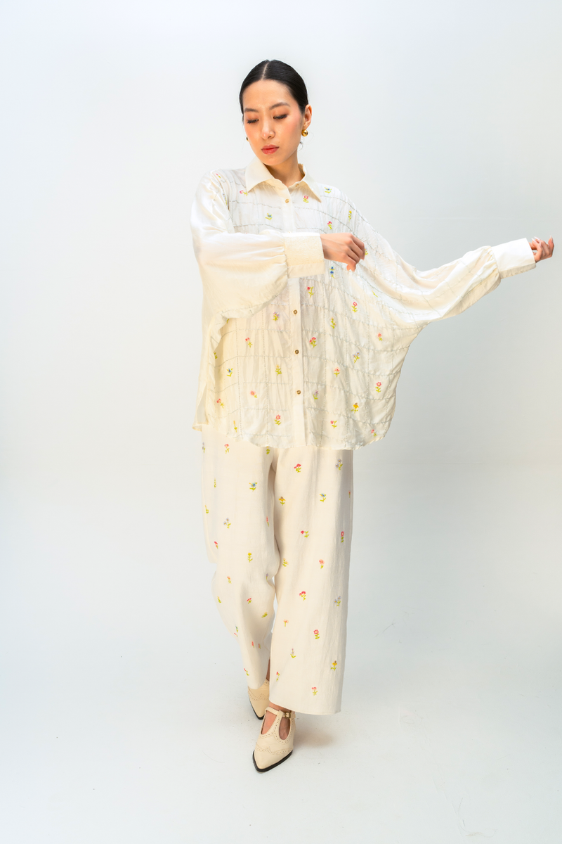 TWILIGHT ORCHARD SHIRT silk top/shirt by Ode to Odd in off white for women Worldwide