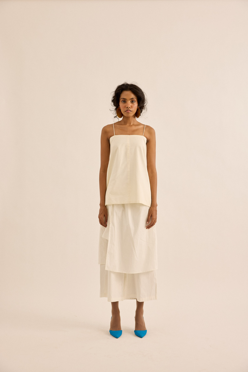 Casper Top mul top/shirt by Khara Kapas in ivory for women Worldwide