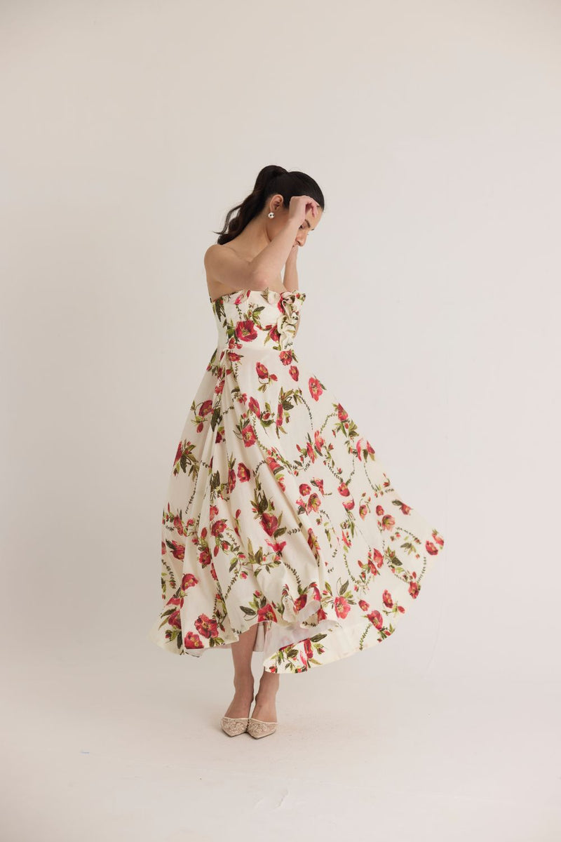 ROSITA COTTON FRILL DRESS cotton by Yam in white color for women Worldwide