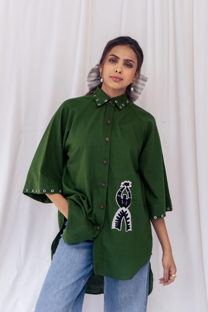 Zuri Handloom Shirt cotton by JodiLife for women Worldwide