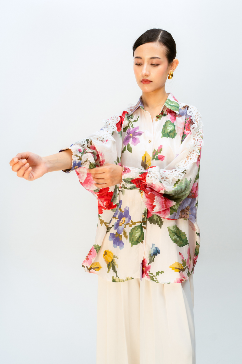 LILAC DRIFT SHIRT silk top/shirt by Ode to Odd in multi for women Worldwide