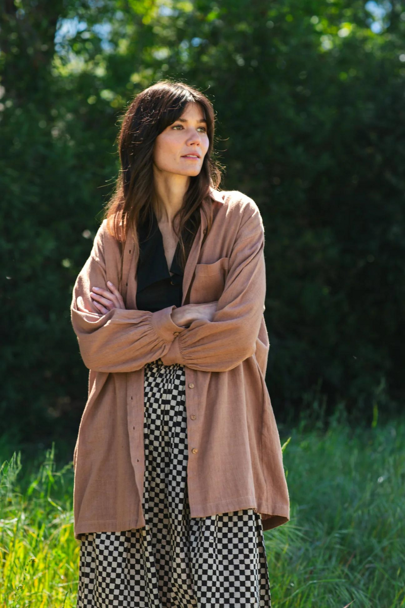 Artist Smock - Original 100% cotton by World of Crow in beige color for women Worldwide