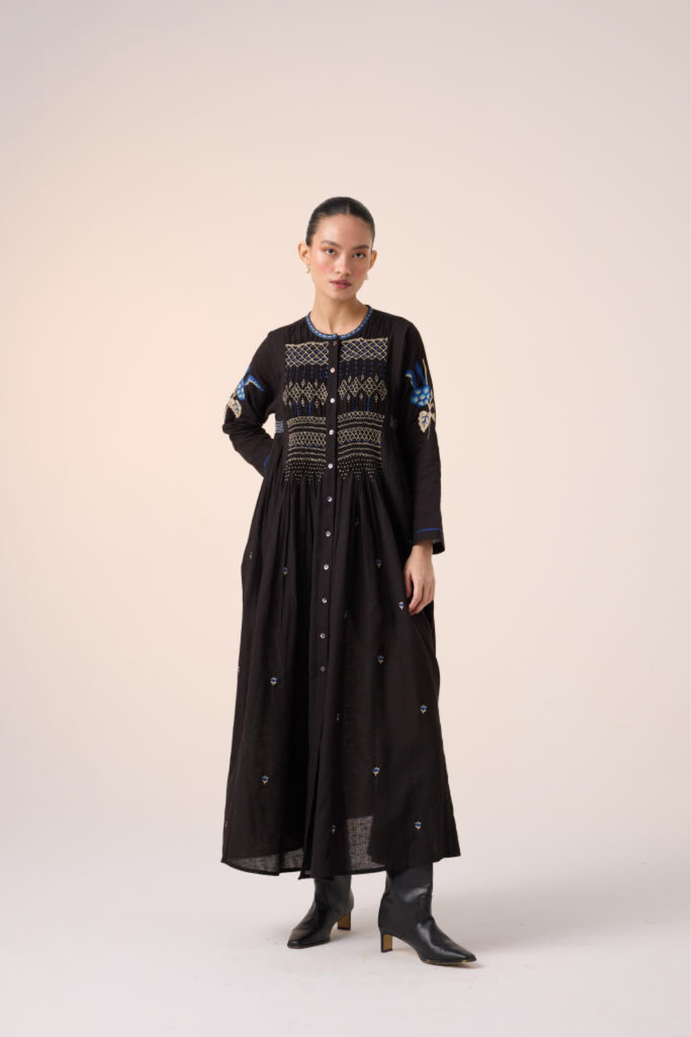 FRIDA DRESS-BLACK EMBROIDERY