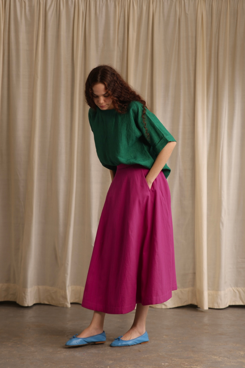 Bisou Skirt cotton by MASON AND MILL in pink color for women Worldwide