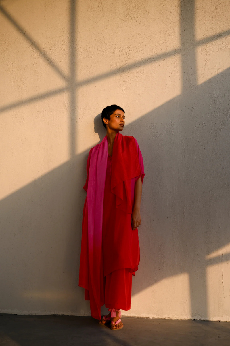 VIRYA OMBRE SILK KURTA SET silk by Ituvana for women Worldwide