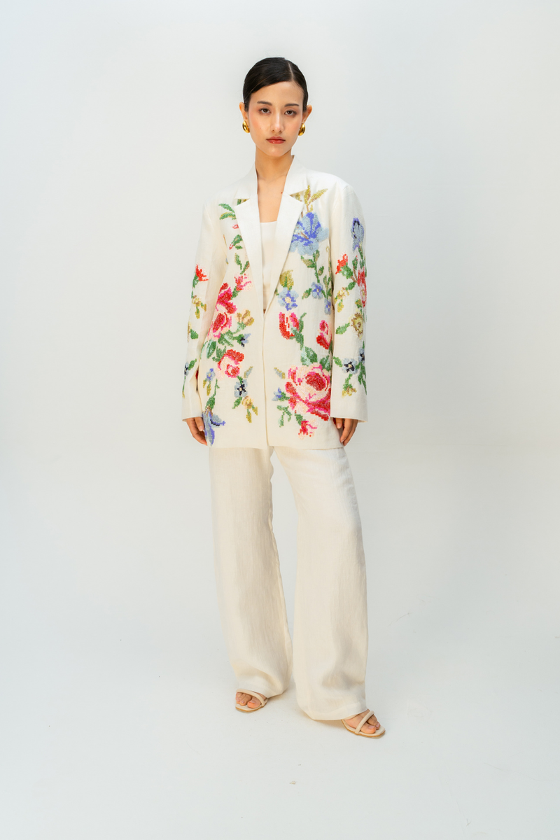 CORAL HAZE JACKET linen jacket/overlay by Ode to Odd in off white for women Worldwide