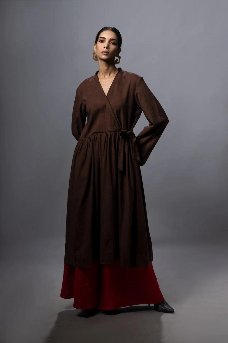 Sesame Dress cotton matty dresses by Stoique in brown for women Worldwide