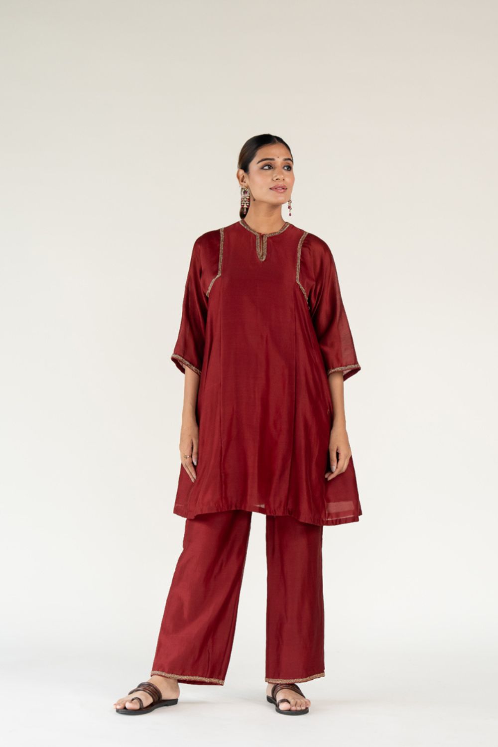 Zainab Kurta Set-Maroon